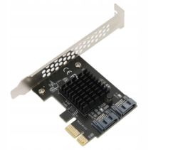Karta rozszerzeń PCIe z czterema portami SATA i radiatorem