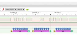 Screenshot of protocol analyzer with UART signals