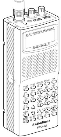 Radio Shack PRO-92 VHF-UHF Scanner-Reciever Manual EN