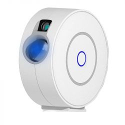 White SK20 star projector with a blue laser on the side.