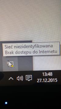 Windows 10: Sieć niezidentyfikowana, brak połączenia przez kabel