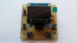 Simple PWM generator with OLED display on a circuit board.