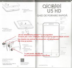 Jak włożyć kartę pamięci SD i SIM do Alcatel U5 HD?