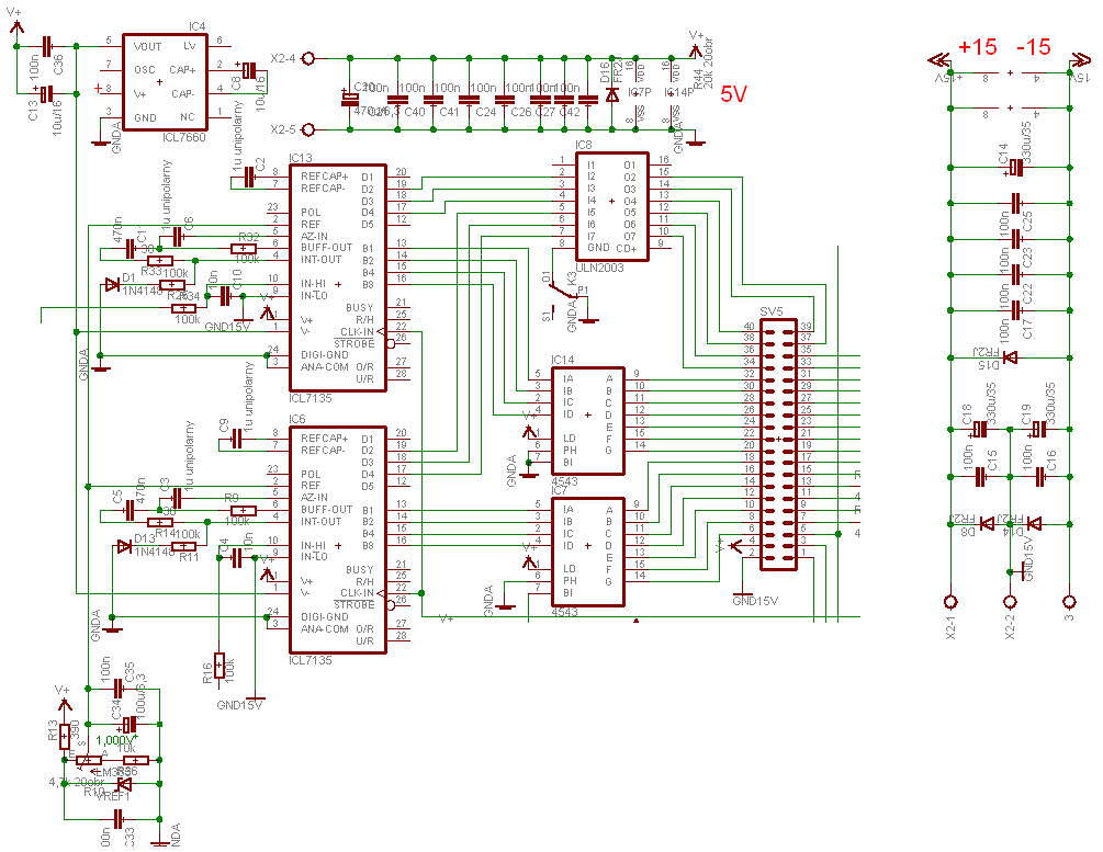 Czemu dwa ICL7135 zakłucają się wzajemnie na jednym zasil.?