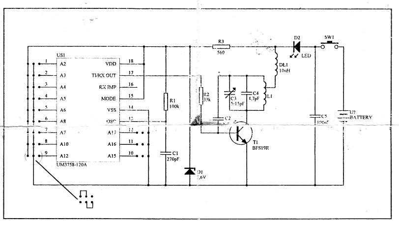 Alarm na AT90S2313 z kodowanym pilotem
