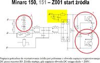 Spawarka Minarc 150 - brak startu, napięcie spada do 0V, brak sterowania przekaźnika