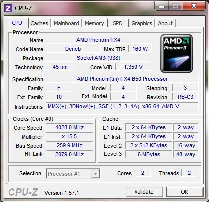 Nie mogę odblokować dwóch dodatkowych rdzeni w Phenomie II x2 560
