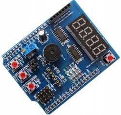Multifunctional board with display for Arduino with buttons and module.
