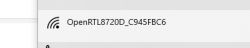 List of available Wi-Fi networks with a visible network named OpenRTL8720D_C945FC6.