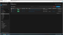 Screenshot of Portainer panel showing a container list with port issues.