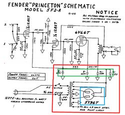 Wzmacniacz Fender princeton 5F2A z modyfikacjami