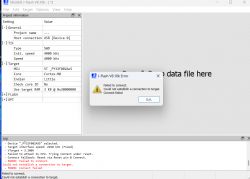 J-Flash V8.10k Fehler beim Versuch, eine Verbindung zu einem Gerät herzustellen.