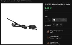 Złącze separator zasilania z przewodem i wtykiem do anteny TV