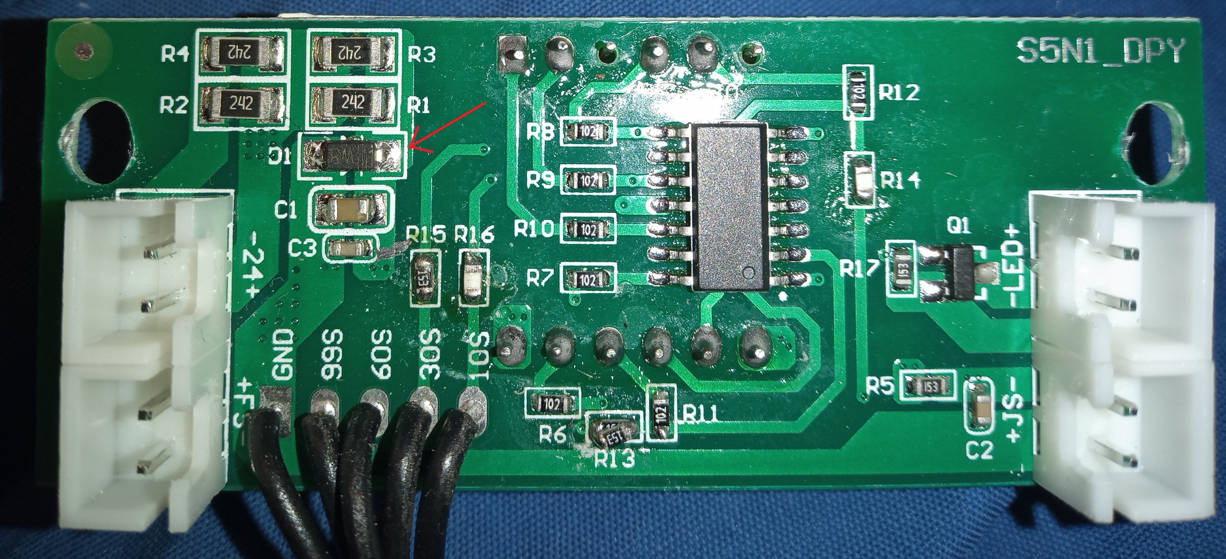 [Rozwiązano] Uszkodzona dioda SMD W8 - co wstawić zamiast niej?