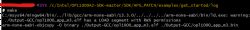 MSYS console with an LD warning and ELF file compilation.