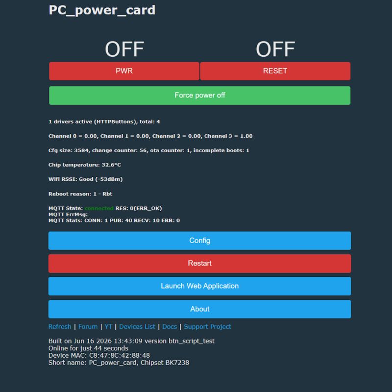 What was the Tuya Wi-Fi module doing inside the computer? Updating the PC Power Switch Remote firmwa