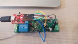 Electronic circuit with USB to UART module and dual-channel switch.