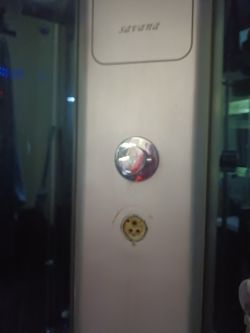 Savana shower panel with a missing component.
