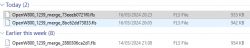 Screenshot showing a list of FLS files with dates and file sizes.