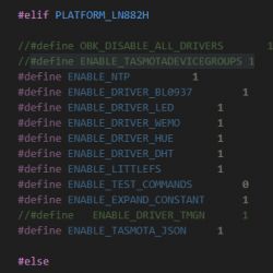 Configuration code snippet with various macros in C language.