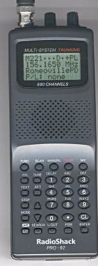 Radio Shack PRO 92A VHF UHF Scanner Reciever Manual