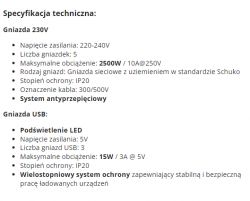Listwa "antyprzepięciowa" LH-F05U-WHITE 8? Dramat. Brak uziemienia