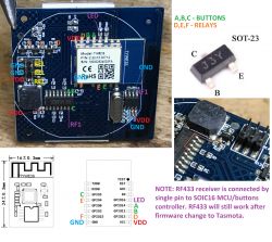 [ESP8266] Potrójny włącznik z WiFi i RF433 z eBay - Tasmota, szablon, piny