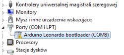 Arduino Leonardo ustawianie portu w IDE do wgrywania