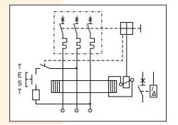 Schemat elektryczny aparatu 3-fazowego 3P bez toru neutralnego