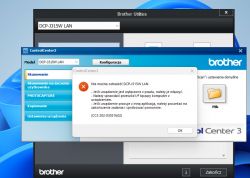 Komunikat o błędzie w programie ControlCenter3 z drukarki Brother DCP-J315W LAN.