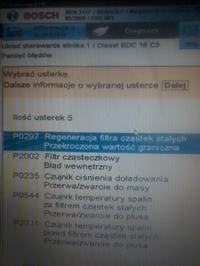 Ranult Megane II Grandtour - lampka filtr cząsteczek stałych