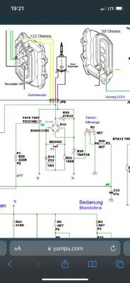 Schemat układu zaparzacza z różnymi elementami elektronicznymi