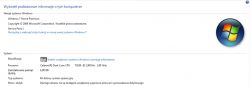 Zrzut ekranu pokazujący podstawowe informacje o komputerze z systemem Windows 7 Home Premium, w tym procesor Celeron Dual-Core T3100 1.90 GHz i 4 GB RAM.