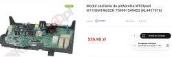 Moduł zasilania do piekarnika Whirlpool z opisem i ceną.