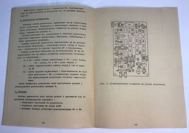 Retro unboxing – K950-type television test signal generator – 1985, interior, schematic diagram