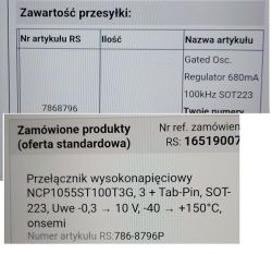 Gysmi 146T nie włącza się - brak reakcji po wymianie układu NCP1050
