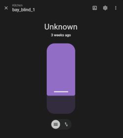 Control interface for kitchen blind with unknown state