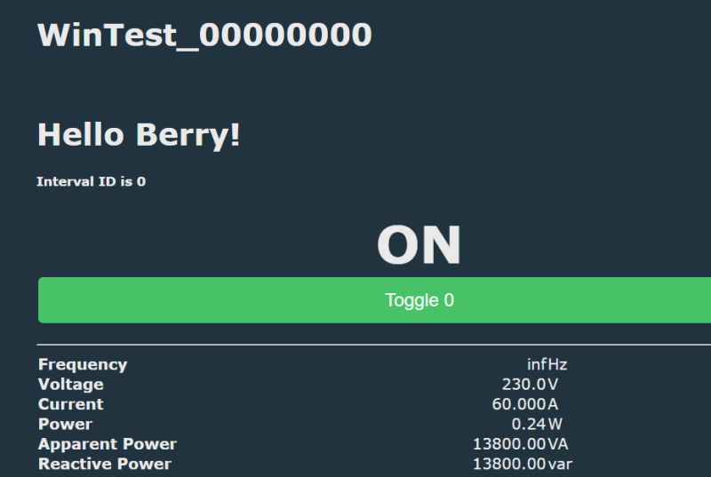 Berry Language Simulation Screenshot Screenshot of a simulation application interface for the Berry scripting language.