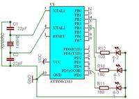 Lampka RGB na ATTINY 2313.