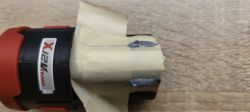Modification of X12V Team Battery X12V team battery with two-component adhesive applied to the contacts.