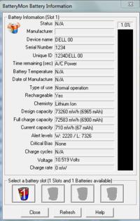 Dell Inspiron 1525 - Nowa bateria nie ładuje się, stara działa poprawnie