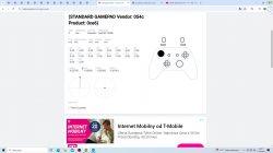 Zrzut ekranu z testera gamepada z danymi o przyciskach i osiach.