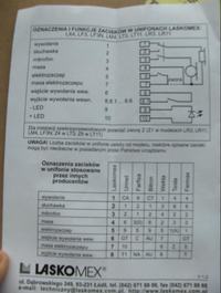 Unifon Laskomex LF-3NS - Podłączenie w instalacji 4 przewod. Unifon Laskomex LF-3NS - Podłączenie w instalacji 4 przewod.