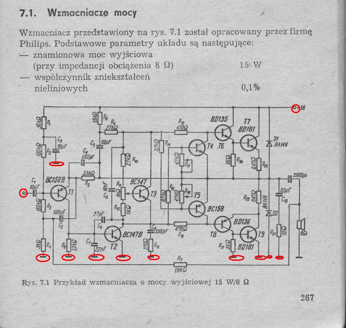 Schemat wzmacniacza do 15W dla początkującego - jakie elementy są potrzebne?
