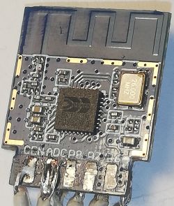 BK7231N Electronic Module Electronic module with BK7231N integrated circuit and soldered components on a PCB.