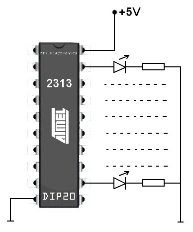 [mega16][bascom] Sterowanie 25 LED - programowy PWM