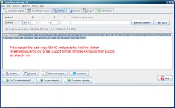 Zrzut ekranu z programu IrScrutinizer pokazujący proces konwersji kodów IR.