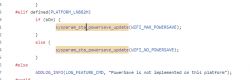 Screenshot of a code snippet related to power-saving update on the LN882H platform.