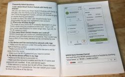 Woox Module Manual - FAQ Section Page from Woox module manual with FAQ section and app illustration.