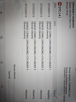 Dacia Duster 1.2 TCe ph2 nie odpala - brak sterowania cewek, błędy cewek